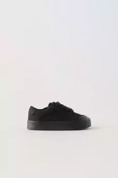 Хлопковые кроссовки ZARA, черный