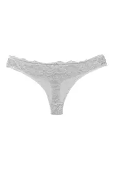 Хлопковые кружевные передние двухслойные бесшовные женские трусики-стринги HNX, белый