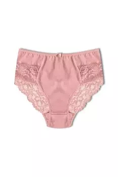 Хлопковые кружевные женские трусики больших размеров с высокой талией HNX, норка