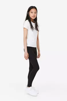 Хлопковые леггинсы H&M, черный