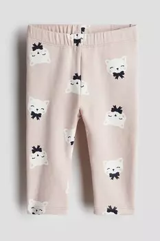 Хлопковые леггинсы H&M, розовый