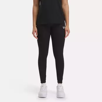 Хлопковые леггинсы Identity с маленьким логотипом Reebok, черный