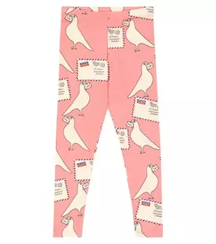 Хлопковые леггинсы с принтом Mini Rodini, розовый