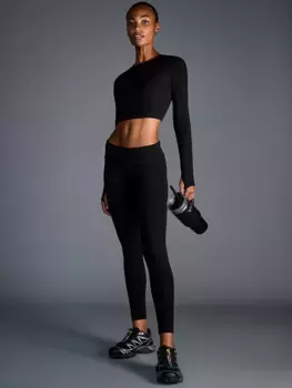 Хлопковые леггинсы со складками Vsx, черный