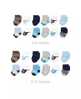 Хлопковые махровые носки Baby Boys Grow with Me, синие темно-синие кроссовки, 0–6 и 6–12 месяцев Luvable Friends, синий