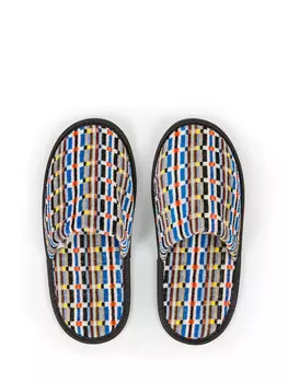 Хлопковые махровые тапочки с геометрическим узором Coincasa, мультиколор