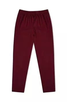 Хлопковые мужские пижамные штаны с прямыми штанинами и рисунком HNX, бордовый-черный