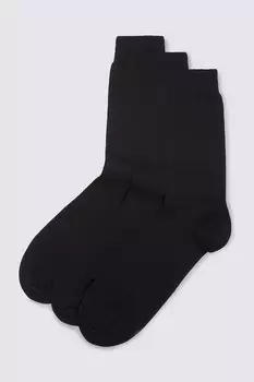 Хлопковые носки – 3 пары Marks & Spencer, черный