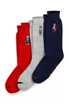 Хлопковые носки 3 пары Polo Ralph Lauren, серый