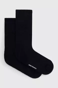 Хлопковые носки Bjarki N Logo Sport Sock — 2 шт Norse Projects, темно-синий