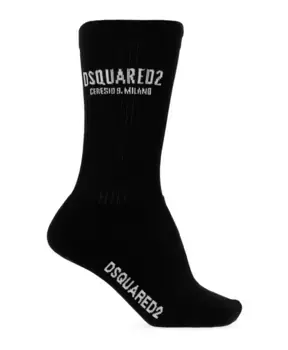 Хлопковые носки с логотипом Dsquared2, черный