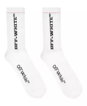 Хлопковые носки с логотипом интарсии Off White, белый