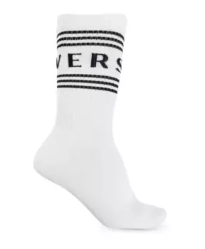 Хлопковые носки с логотипом Versace, белый