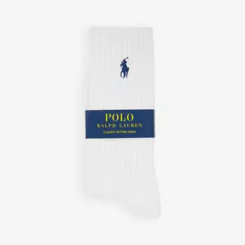 Хлопковые носки с вышитым логотипом Polo Ralph Lauren, белый