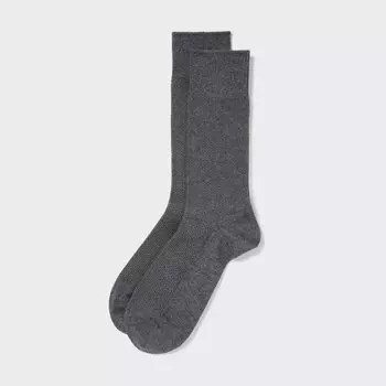 Хлопковые носки Supima Kanoko UNIQLO, темно-серый