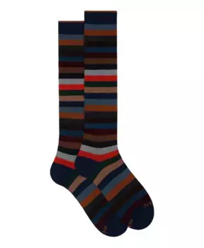 Хлопковые носки в голубую полоску Gallo, мультиколор