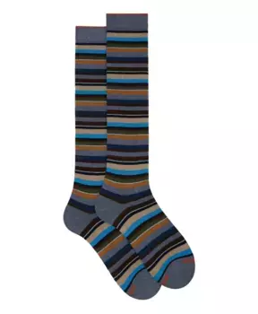 Хлопковые носки в голубую полоску Gallo, мультиколор
