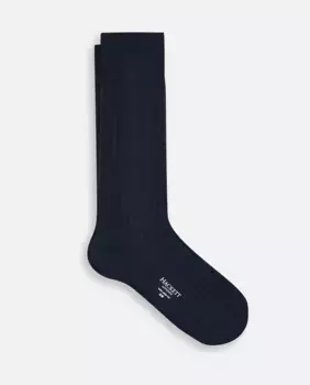 Хлопковые носки в рубчик Hackett, темно-синий