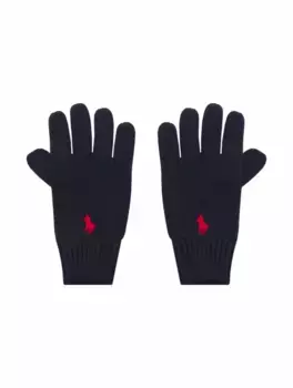 Хлопковые перчатки с логотипом Ralph Lauren, тёмно-синий