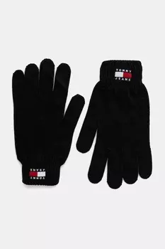 Хлопковые перчатки Tommy Jeans, черный