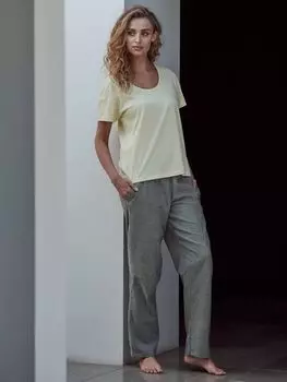 Хлопковые пижамные брюки с узором елочка British Boxers, Whitby Jet Herringbone