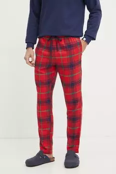 Хлопковые пижамные брюки United Colors Of Benetton, красный