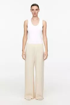 Хлопковые пижамные штаны Arket, белый