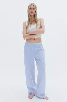 Хлопковые пижамные штаны H&M, белый