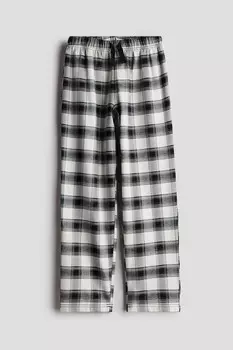 Хлопковые пижамные штаны H&M, черный