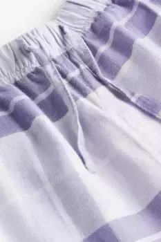 Хлопковые пижамные штаны H&M, фиолетовый