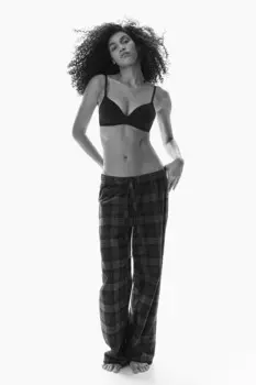 Хлопковые пижамные штаны H&M, синий