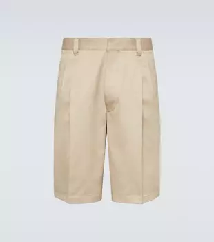 Хлопковые плиссированные бермуды Prada, Corda