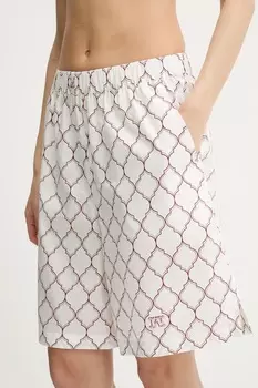 Хлопковые пляжные шорты Max Mara Beachwear, белый