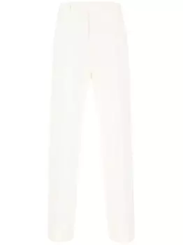 Хлопковые прямые брюки Zegna, белый