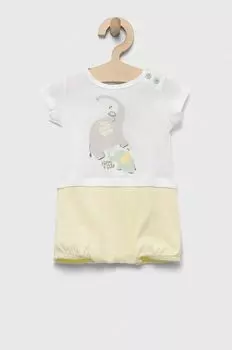 Хлопковые рамперы для новорожденных United Colors of Benetton, желтый
