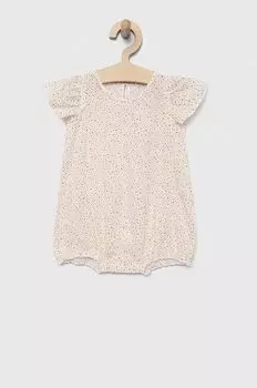 Хлопковые рамперы для новорожденных United Colors of Benetton, бежевый