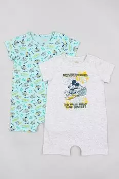 Хлопковые рамперы на молнии для новорожденных (2 пары) Zippy, бирюзовый