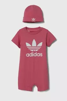 Хлопковые рампы для малышей adidas Originals ПОДАРОЧНЫЙ НАБОР, розовый