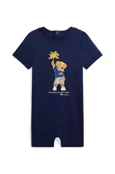 Хлопковые рампы для новорожденных Polo Ralph Lauren, темно-синий