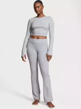 Хлопковые расклешенные леггинсы с складками Vsx, цвет Heather Grey