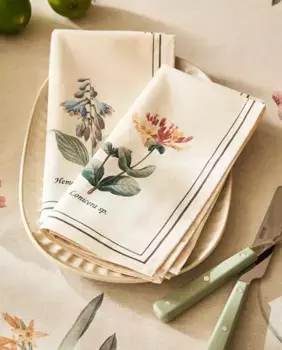 Хлопковые салфетки с цветочным рисунком (2 шт.) Zara Home, зеленый