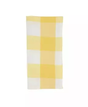 Хлопковые салфетки с рисунком в клетку Buffalo, набор из 4 штук, 20 x 20 дюймов Saro Lifestyle, желтый