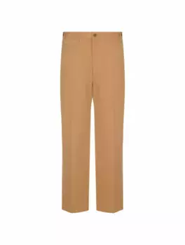 Хлопковые широкие брюки Gucci, коричневый