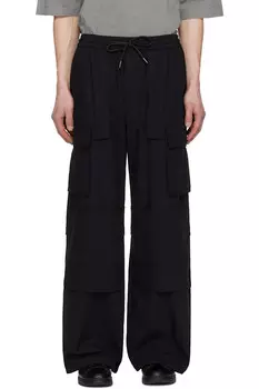 Хлопковые широкие рабочие штаны карго Juun.J, черный