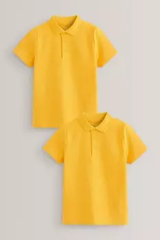 Хлопковые школьные рубашки-поло (3–16 лет) Next, желтый