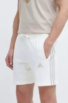 Хлопковые шорты adidas, бежевый