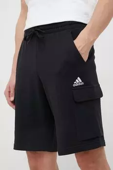 Хлопковые шорты adidas, черный