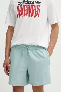 Хлопковые шорты adidas Originals, бирюзовый