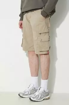 Хлопковые шорты Alpha Industries, бежевый