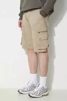Хлопковые шорты Alpha Industries, бежевый